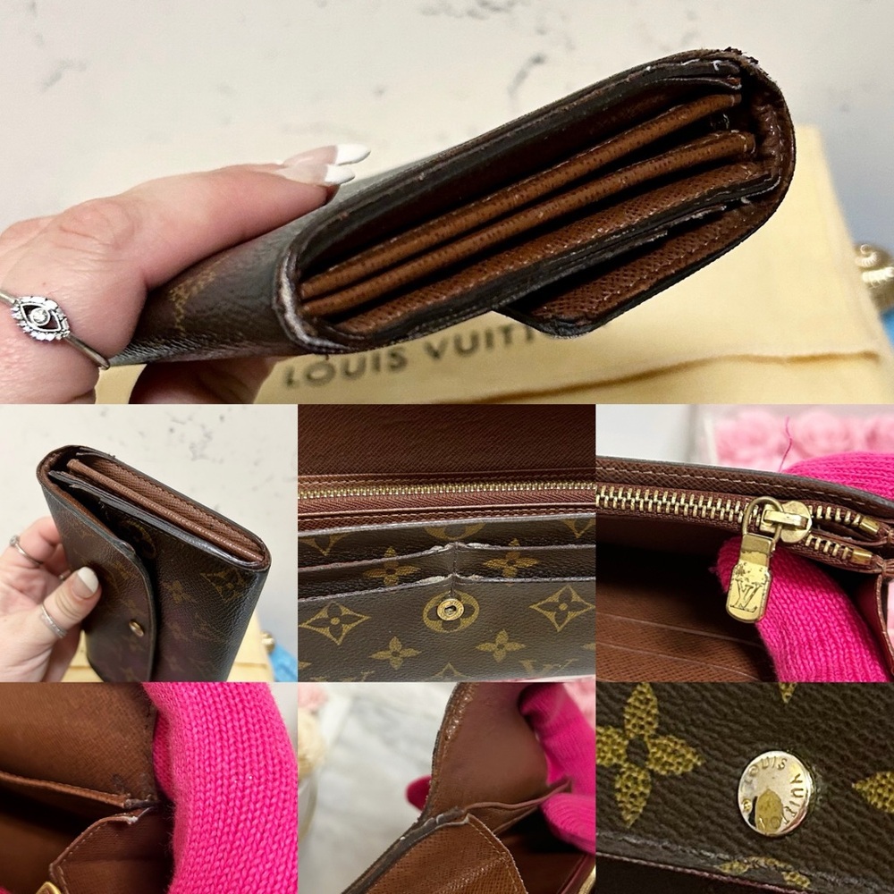 Authentic Louis Vuitton Classic Monogram Vintage Continental Sarah Wallet - Picture 10 of 13